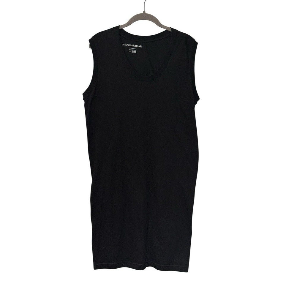 Norma Kamala 100% Organic Cotton Minimalist Black Sleeveless Tank Dress‎ Size L